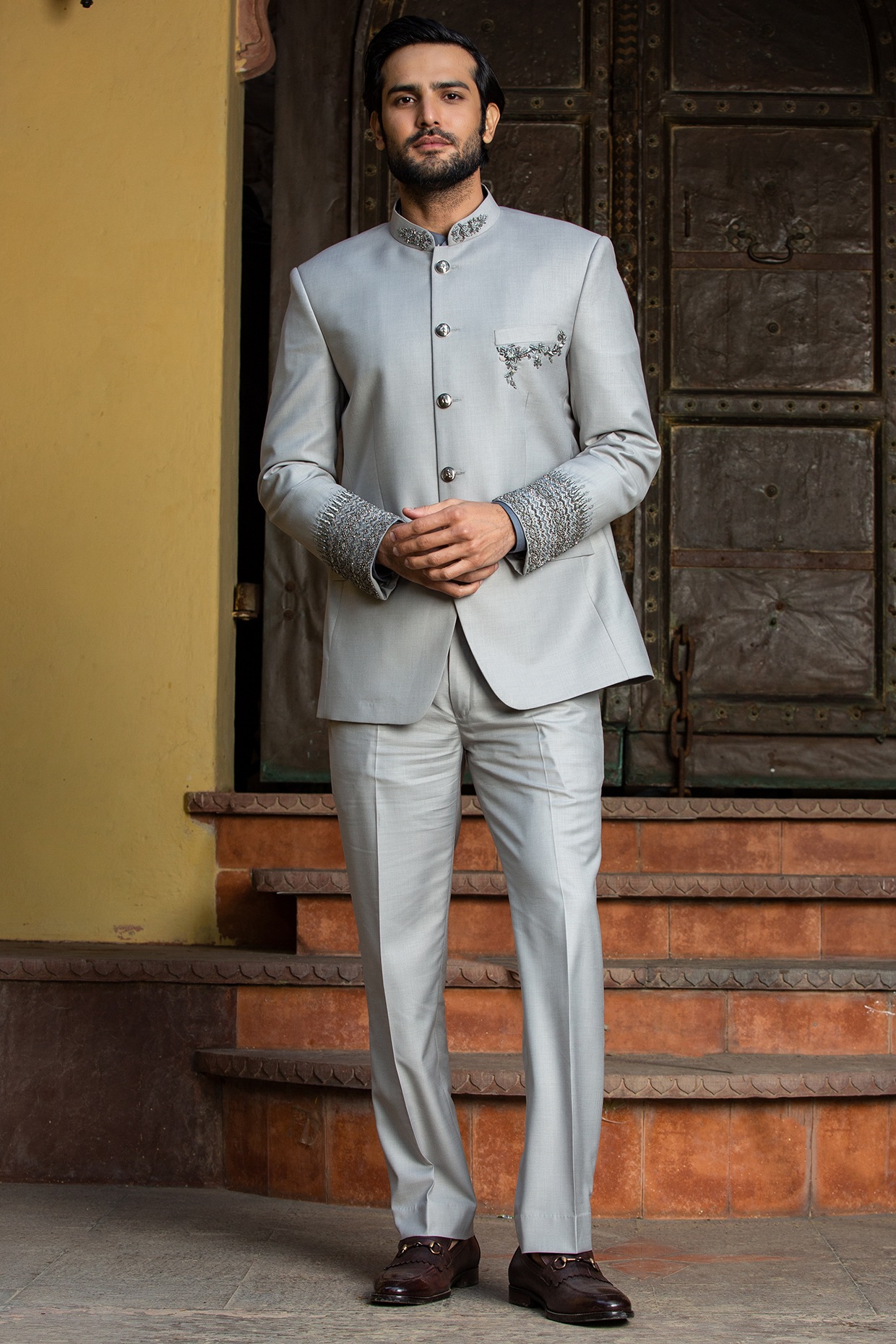 Party Wear Blue color Rayon fabric Jodhpuri Suit : 1876272
